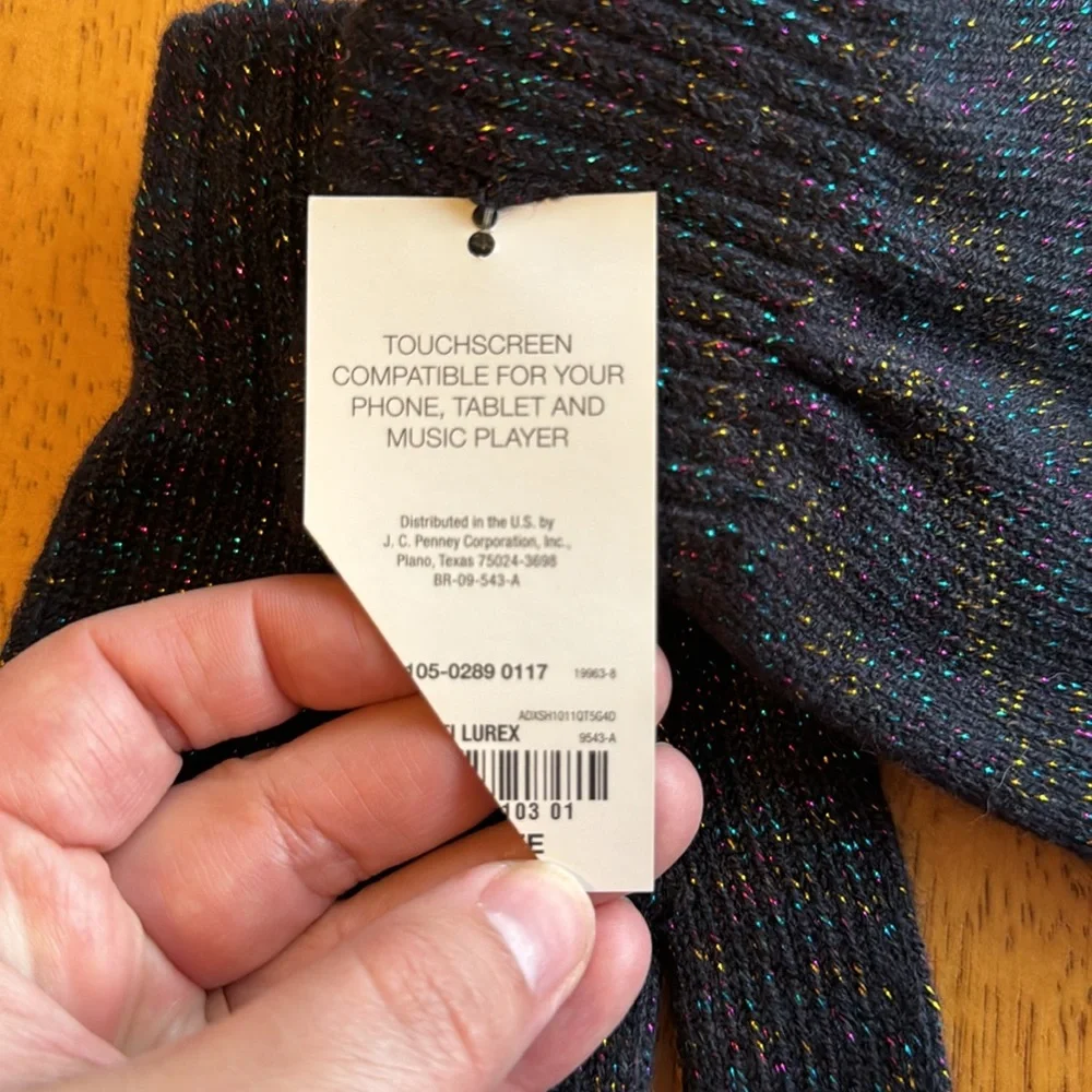 NWT MIXIT TouchTech Gloves. Black with multi shimmer color throughout. - Picture 6 of 6
